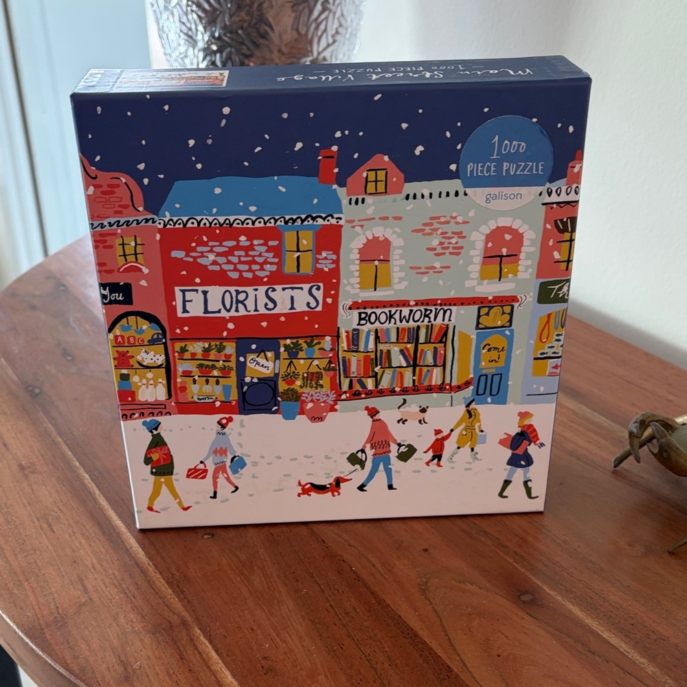 Galison 1000 Piece Puzzle - Main Street Village Winter Scene